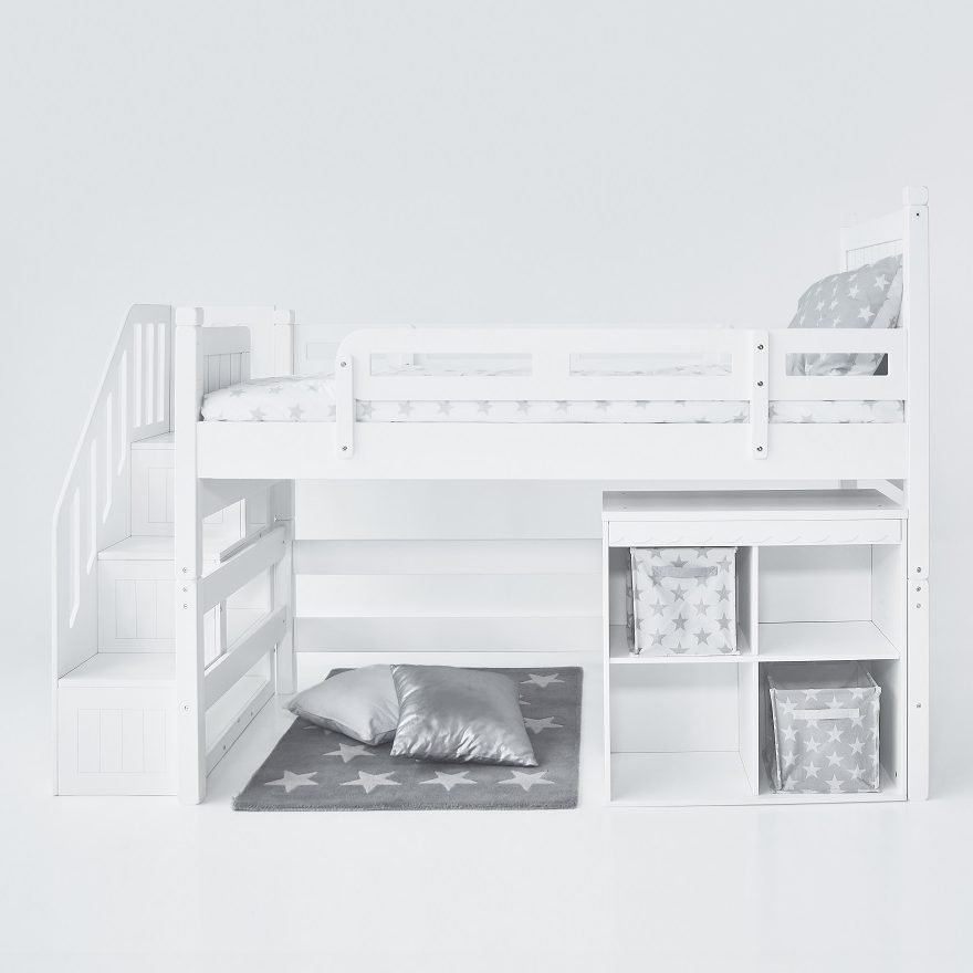 Low Loft Bed With Stairs Single, Small Bunk Beds With Stairs