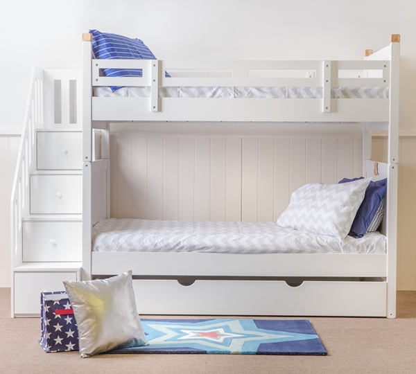 Bunk Bed With Staircase Single, Childrens Bunk Beds With Stairs