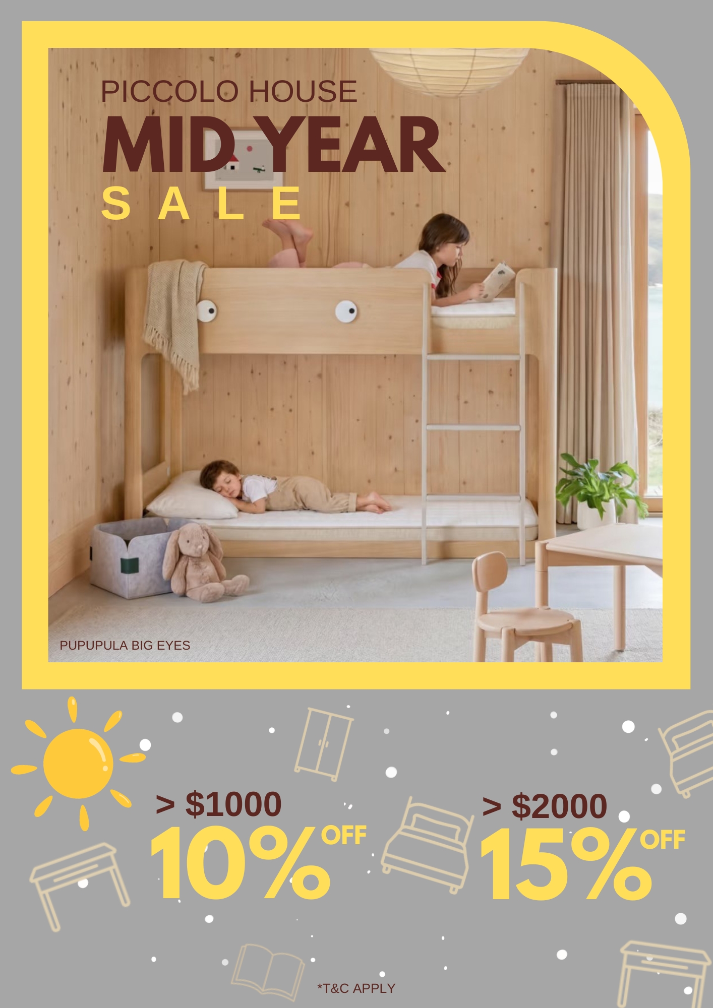 Yellow Minimalist Kids Fashion Facebook Cover (1414 x 2000 px)