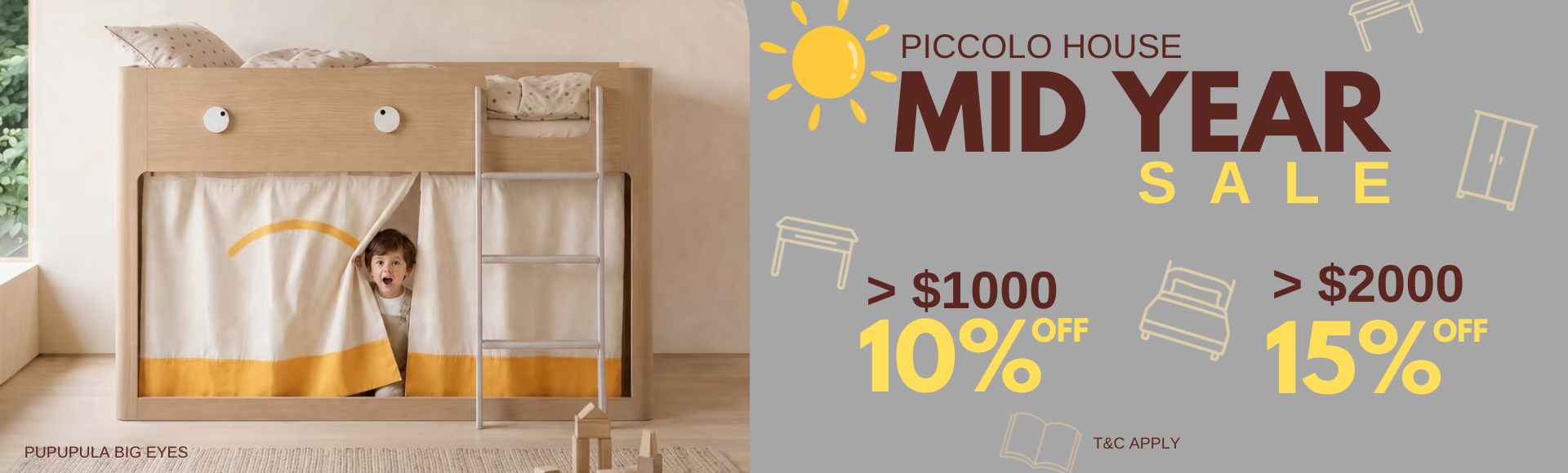 Yellow Minimalist Kids Fashion Facebook Cover (1920 x 580 px)